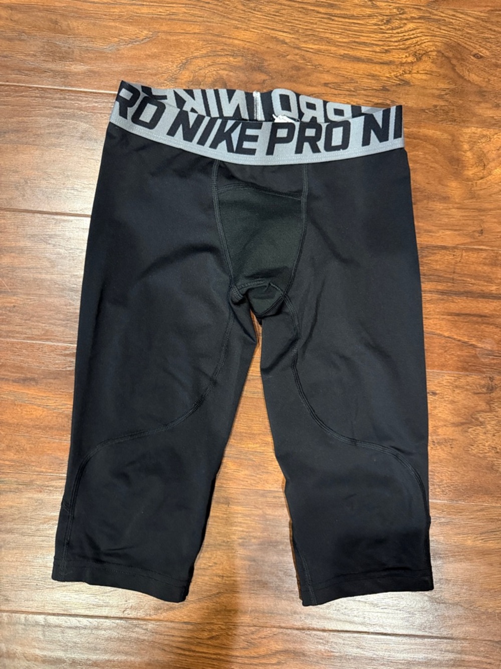 Nike Black and Gray Pro Kids Compression Capri Leggings